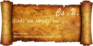 Csépe Urbána névjegykártya